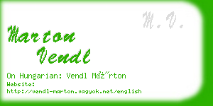 marton vendl business card